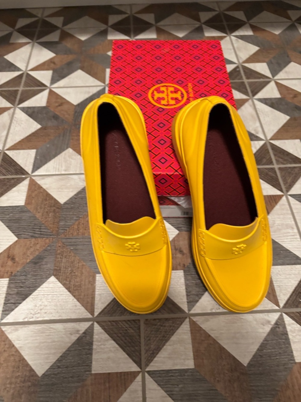 Tory Burch Yellow Rain Loafers